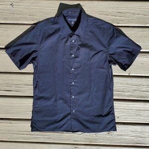 BANANA REPUBLIC Black Mens Short Sleeve Button Up Shirt